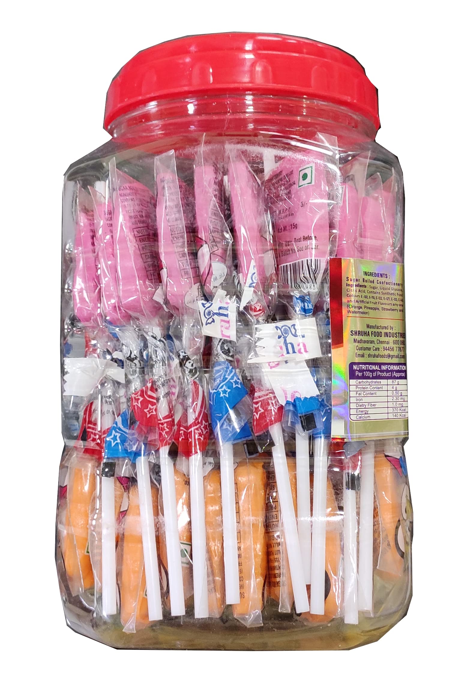 テディ POP Shruha Rainbow Multiflavor Lollipop Candy (40 pcs) (Teddy Pop