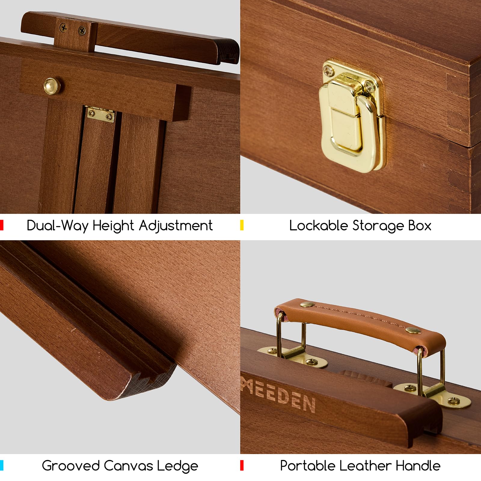 MEEDEN Caballete de mesa para pintar: caballete de mesa de madera con