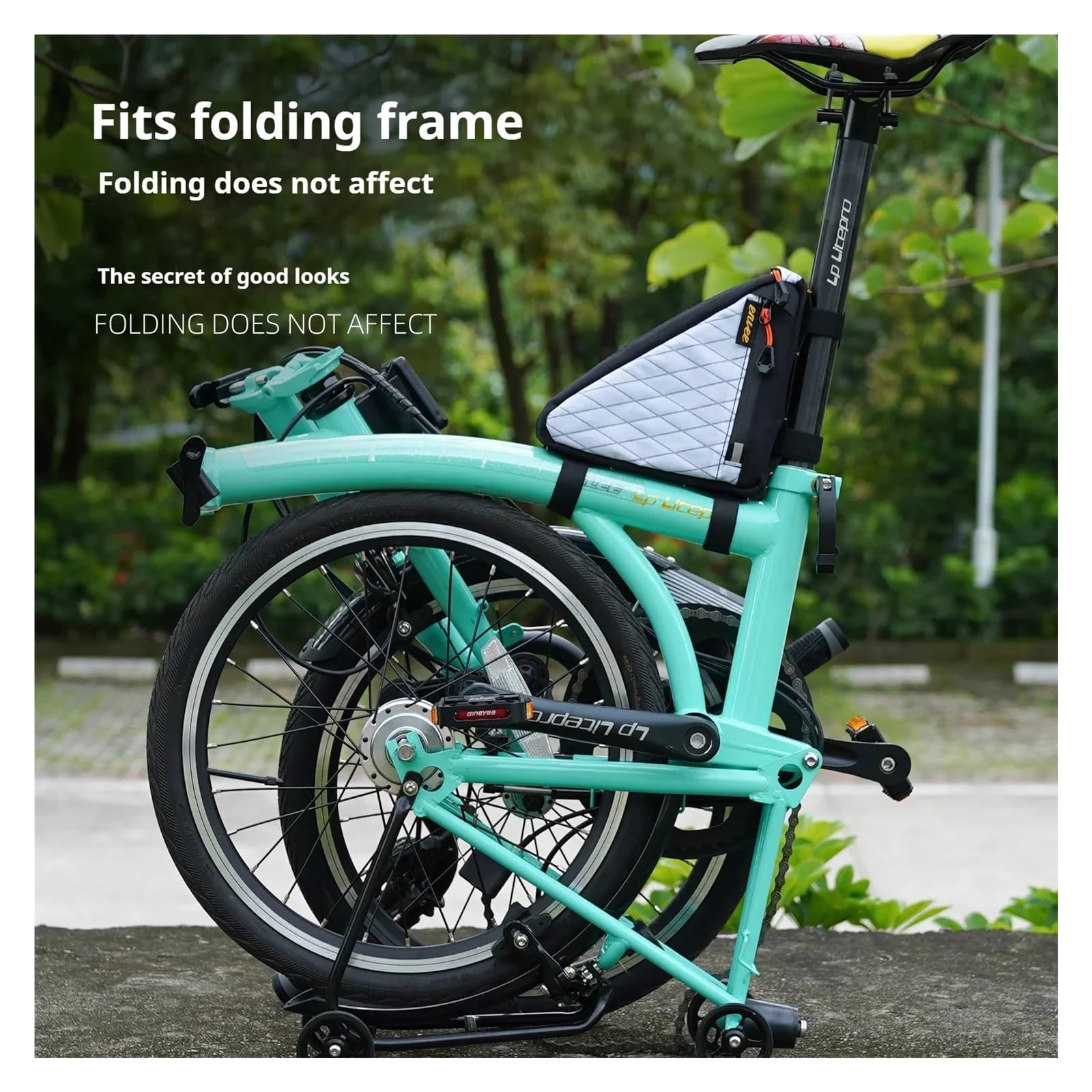 Xi Yu 1 Sac de Cadre de vélo Compact avec Plusieurs Poches de Rangement.