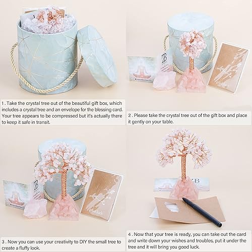 Miniatura 4 de ZenBless Árbol de cristal curativo de 7 chakras base de pirámide de cristal árbol de dinero bonsái para meditación hogar oficina escritorio sala de