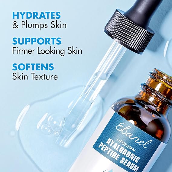 Ebanel Hyaluronic Acid Serum for Face with Peptides, Niacinamide, Vitamin C