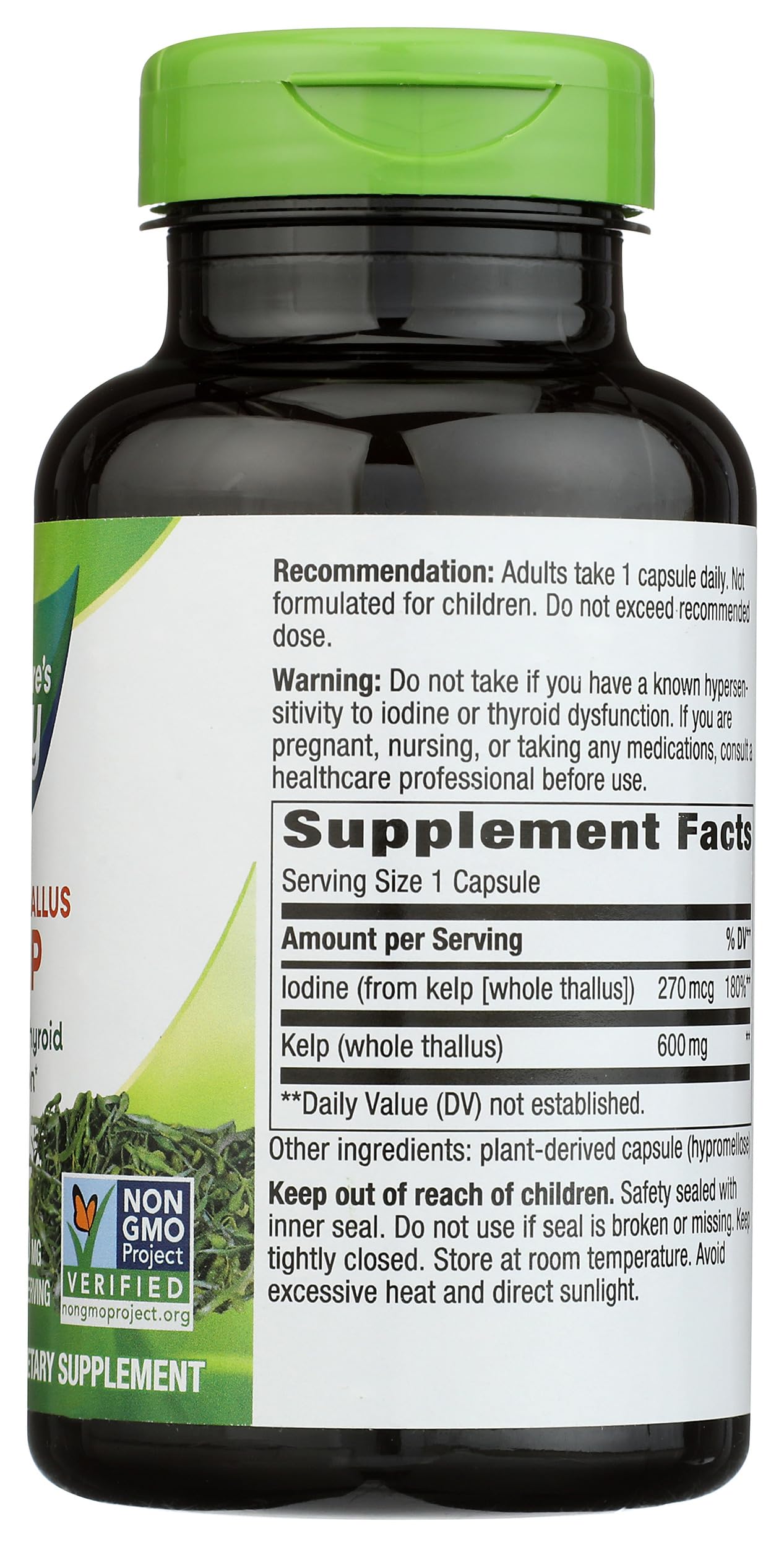 Nature's Way Kelp - Kelp Supplement for Thyroid Function Support* - Botanical Ingredient - Plant-Derived Capsule - Plant-sourced Iodine - Vegan, Gluten-Free & Dairy-Free - 180 Count (180 Servings) — Amazon image 7
