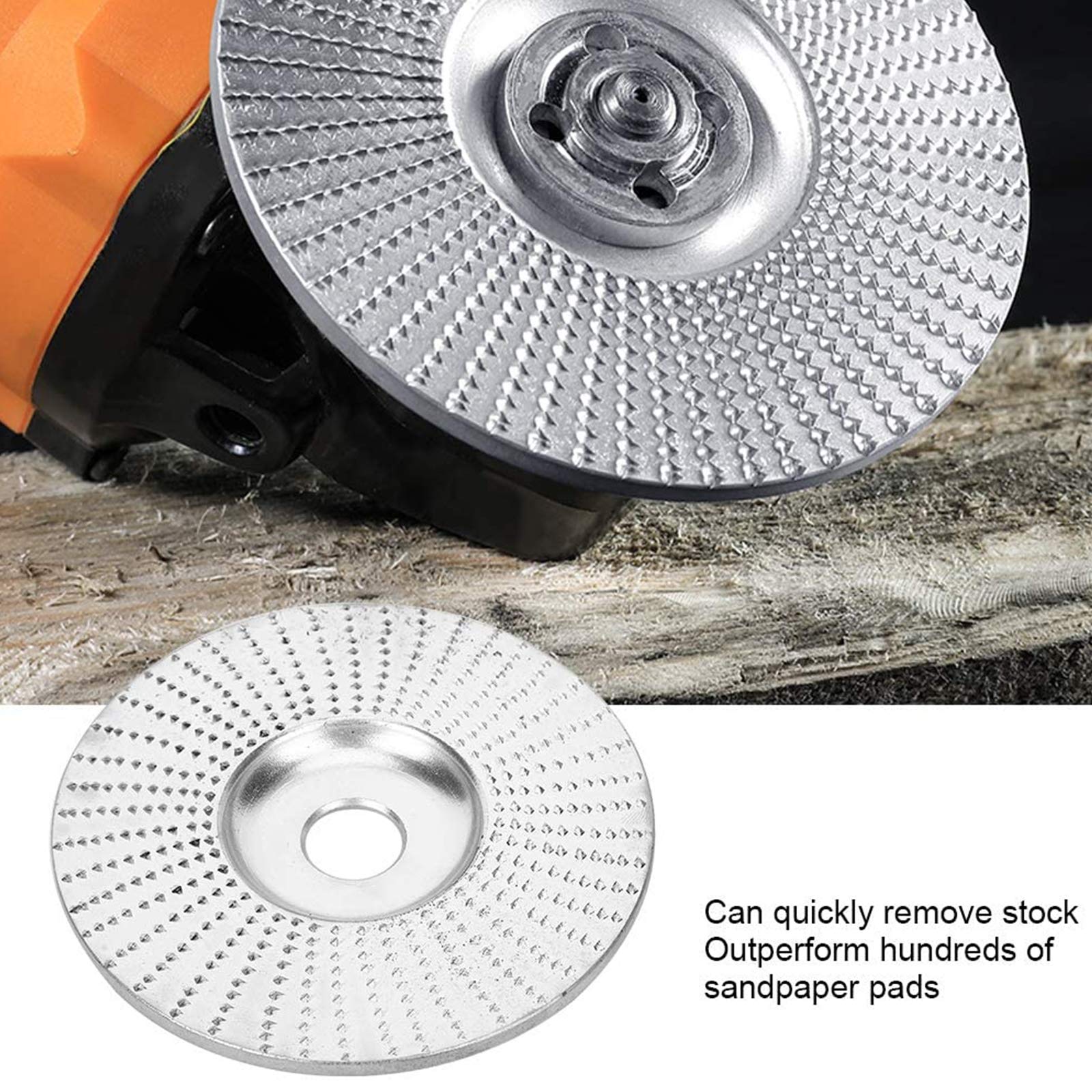 Muela De Ángulo De Madera Para Amoladoras, Disco Abrasivo Para Amoladora Angular Muela Abrasiva Lijar Tallar Herramienta Rotativa Recubrimiento De Carburo De Tungsteno Agujero De 5/8 Pulg