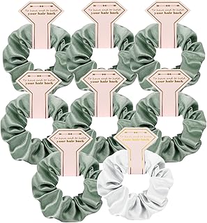Satin Bridesmaid Scrunchies 8 pack Proposal Gifts Elastics Hair Ties Scrunchies Bachelorette Party Favors Satin Bridesmaid Gift for Bridal Wedding Parties