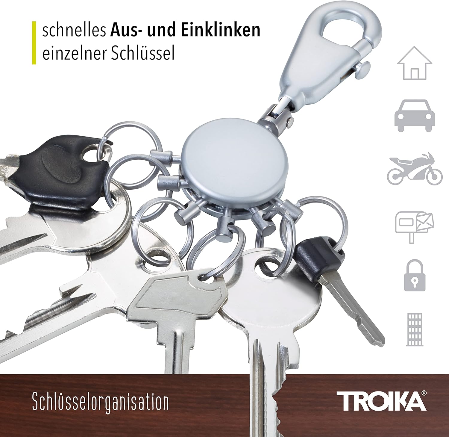 TROIKA PATENT Keyring Double Pack, Metal Brass, Zambia Ubuy