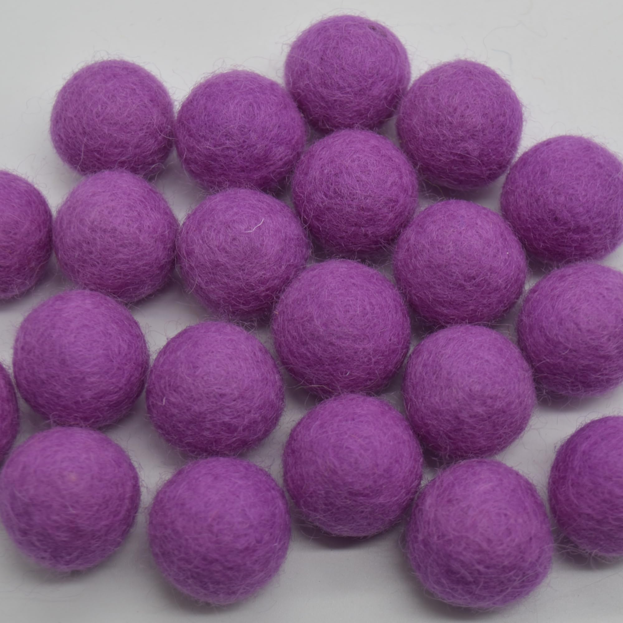 100% Wool Felt Balls 2cm - 100 Count - Amethyst Purple
