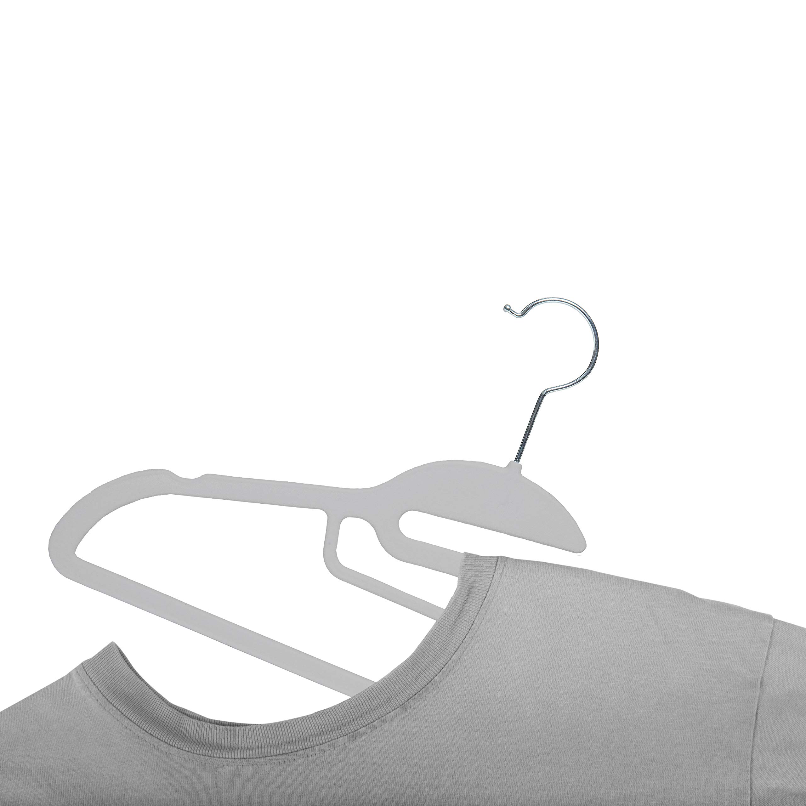 Simplify 24 Pack Ultimate Velvet Hangers with Collar, Tie & Scarf Bar, Cami Tank Hooks, Huggable Space Saver, 16.125