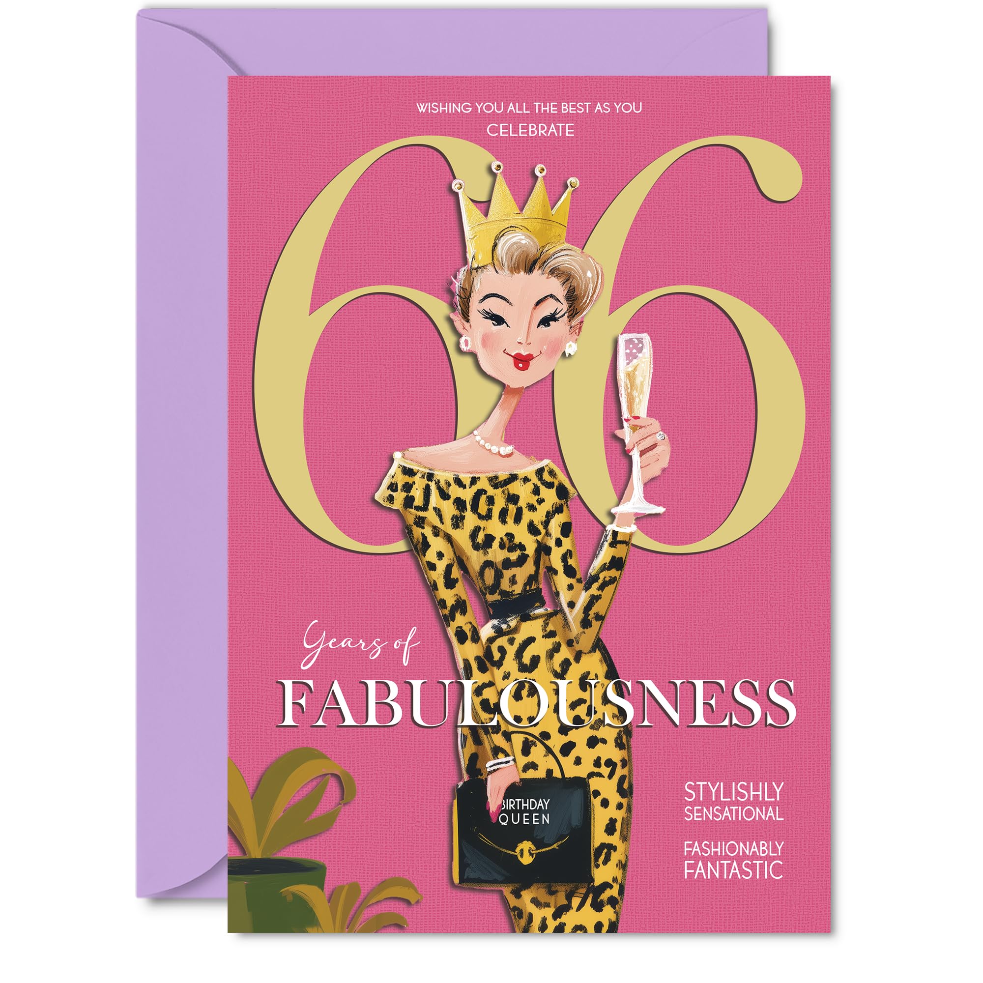 66th Birthday Cards for Women - Years Of Fabulousness - Happy Birthday Card for 66 Year Old Woman Sister Auntie Nan Nanny, A5 Bday Greeting Cards