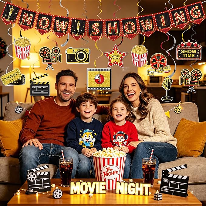 Decoración para fiesta noche de película 42 piezas miniatura 6