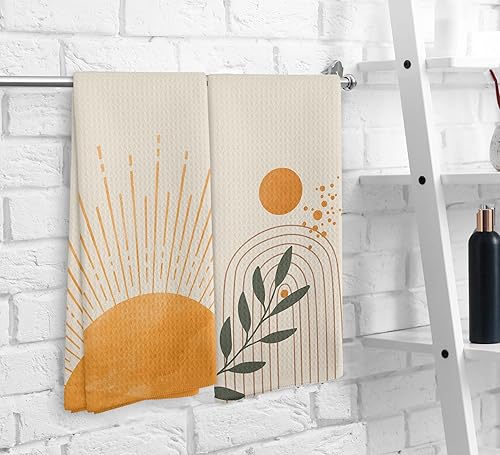 Miniatura 223 de You are My Sunshine - Juego de 2 toallas de cocina y paños de cocina y paños de cocina bohemios absorbentes, toallas de mano para baño y cocina