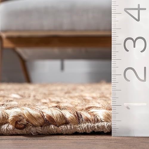 Miniatura 5 de nuLOOM Kateline - Alfombra casual de yute a rayas, 5 x 8 pies, color natural