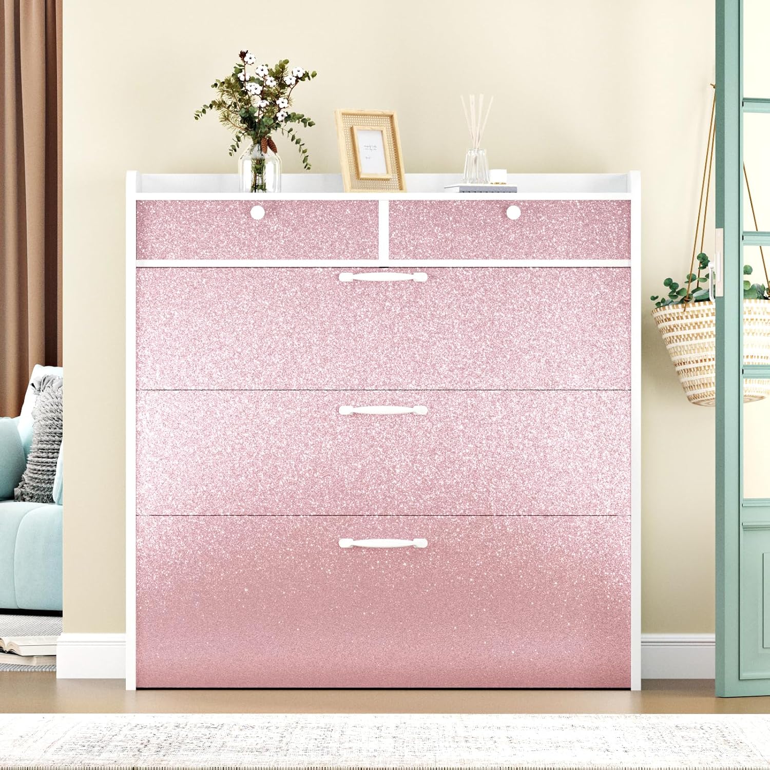 Light Pink Glitter Peel and Stick Wallpaper Girls Room Sparkle Wallpaper Holographic Pink Glitter Contact Paper for Cabinet Wall Glittery Bulletin Board Paper Self Adhesive Removable 12×120"