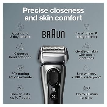 Braun Series 8 　8450cc 　新品未開封　 保証ほぼ1年あり ブラウンシリーズ8 電気シェーバー 密着ヘッド付き | Braun JP