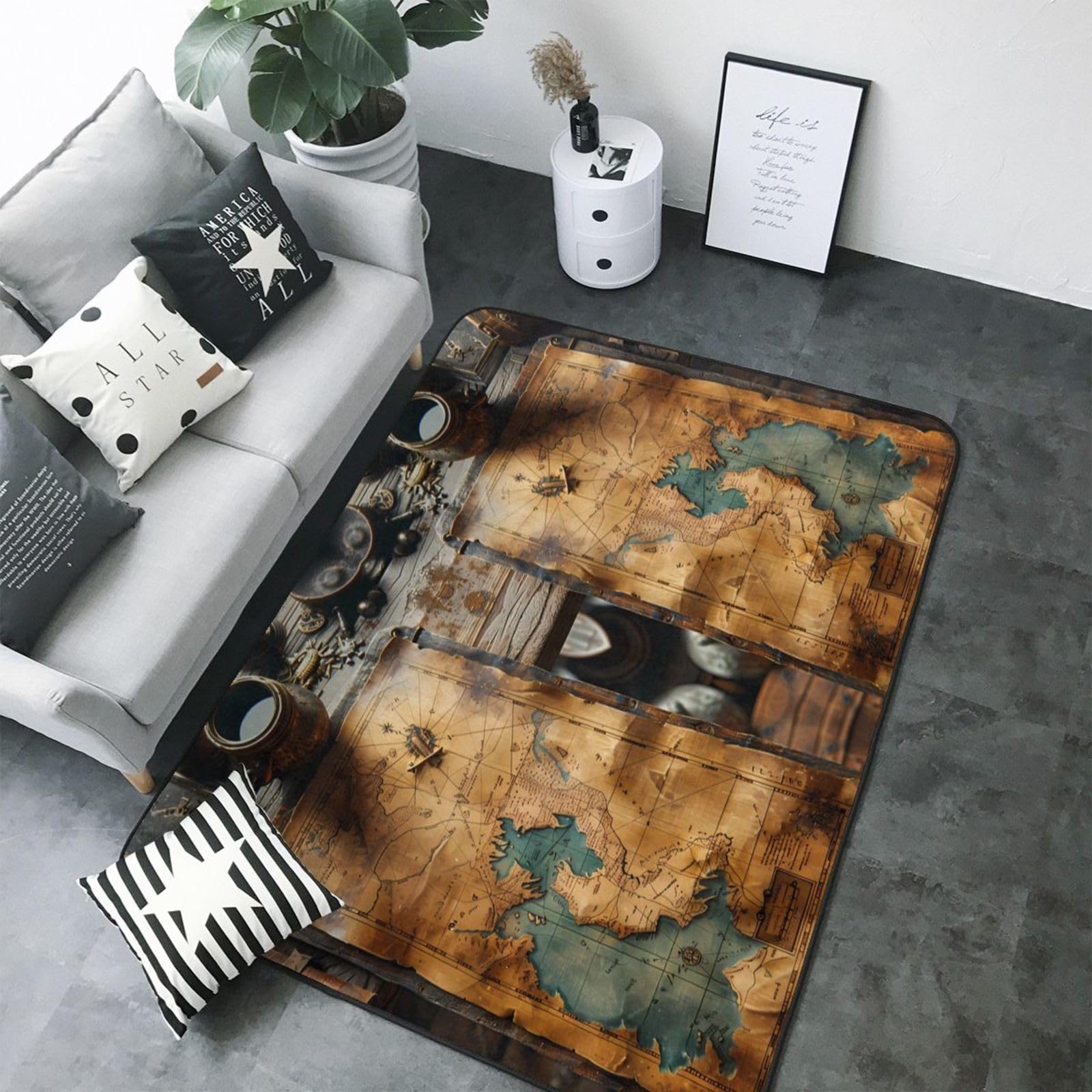Tapis motif carte d'aventure pour créer des souvenirs inoubliables en famille