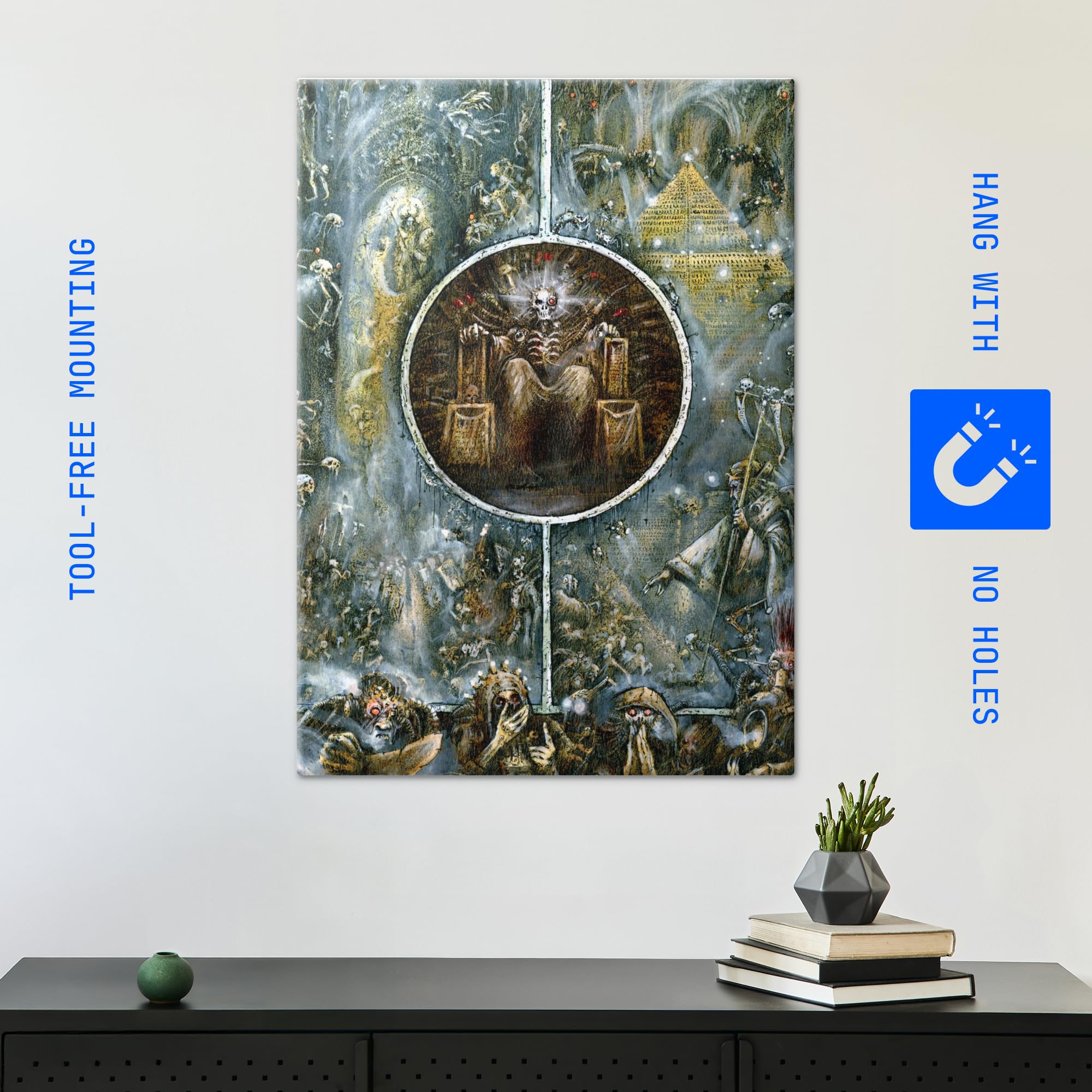 Displate Offiziell Warhammer MetallPoster Magnetische Befestigung Inklusive Lizenziert Bilder Hochwertiges Poster John Blanche Art - Holy Terra Poster 67.5 cm x 48 cm