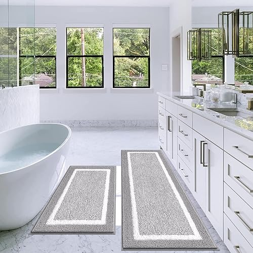 Miniatura 3 de Pauwer Juegos de baño - Alfombrillas de baño antideslizantes, alfombras de ducha absorbentes para bañera y suelo