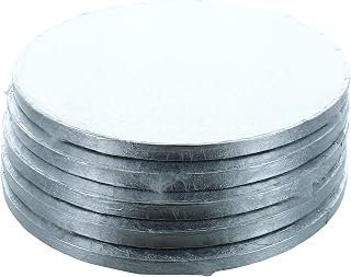 Culpitt 10" Round Silver Cake Drum Board - Pack of 5 (Individually Wrapped), Silver Fern, IRD10