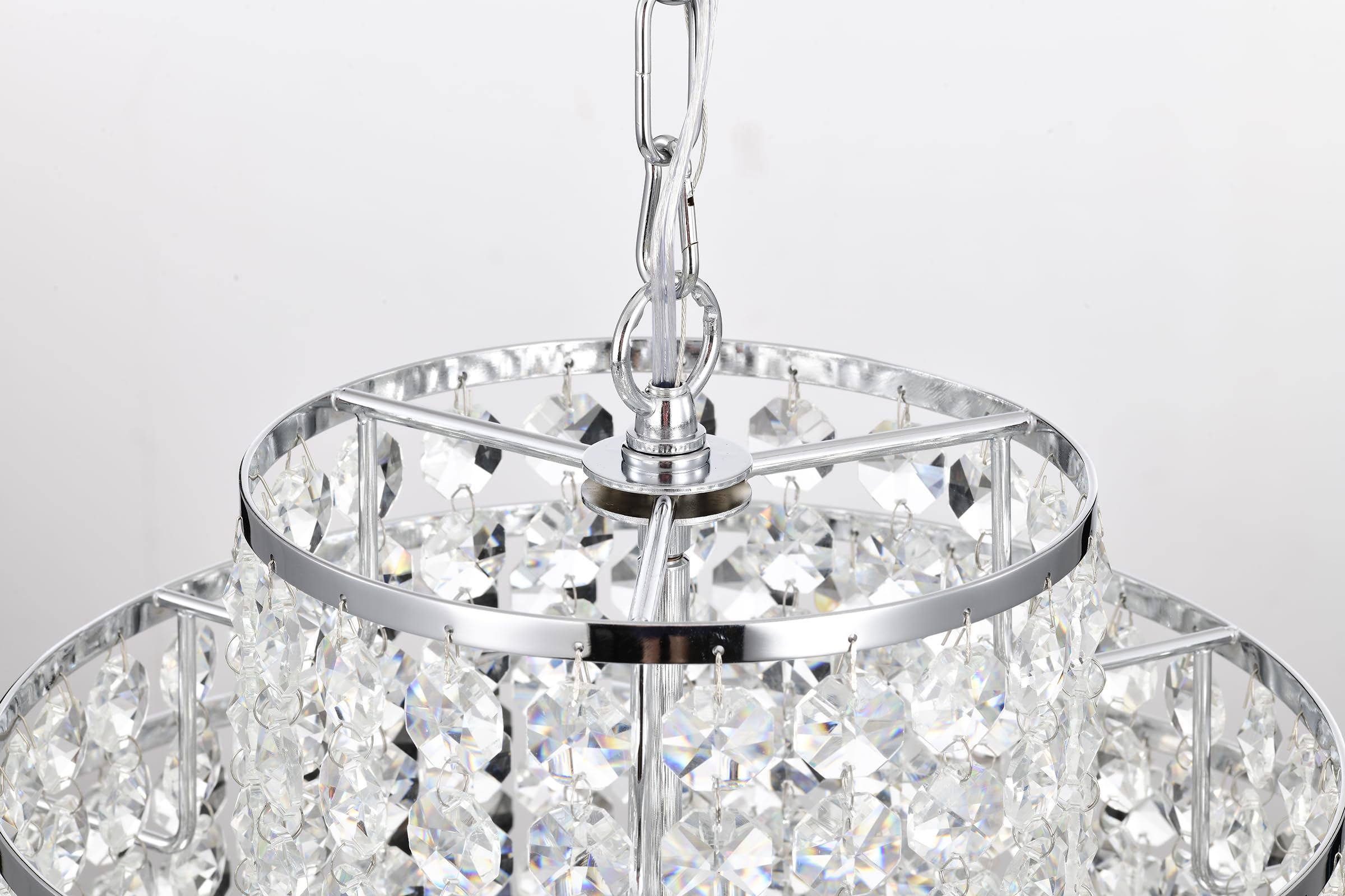 Edvivi Tiered Crystal Pendant Chandelier, 4 Lights Burkina Faso