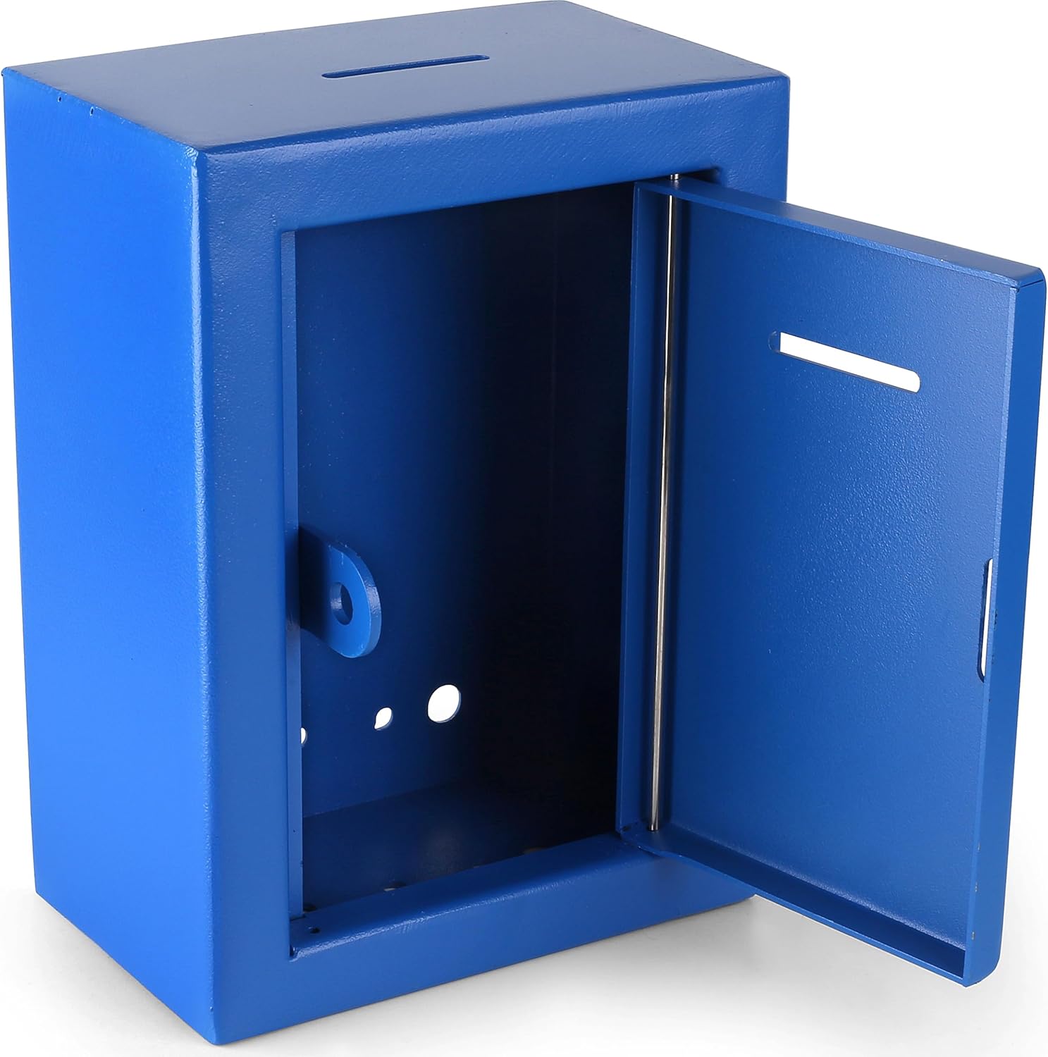 Blue Steel Wall-Mount Donation and Suggestion Box