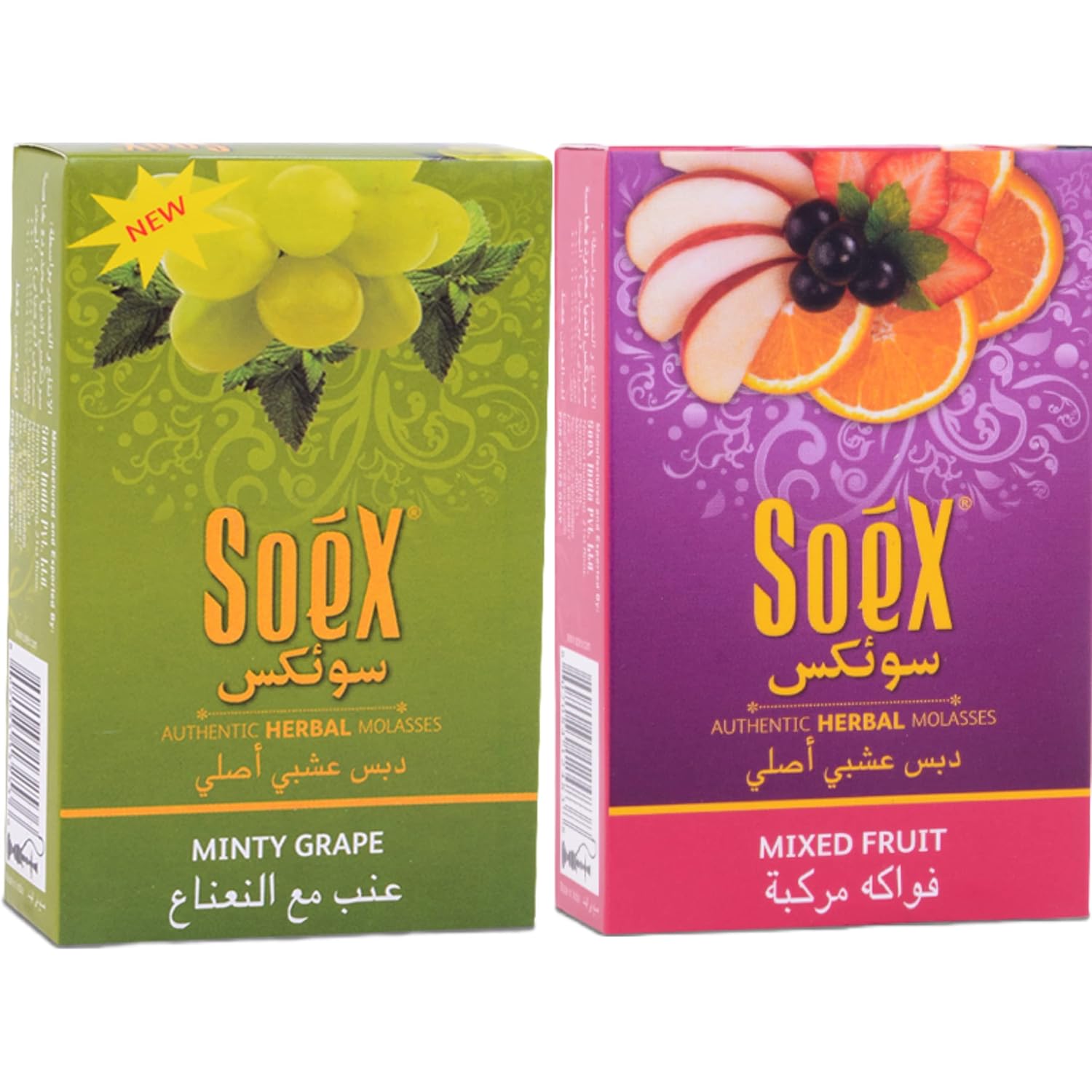 Oyeshisha Soex herbal hookah flavour MINTY GRAPE/GRAPE MINT, MIXED FRUIT Authentic flavoured