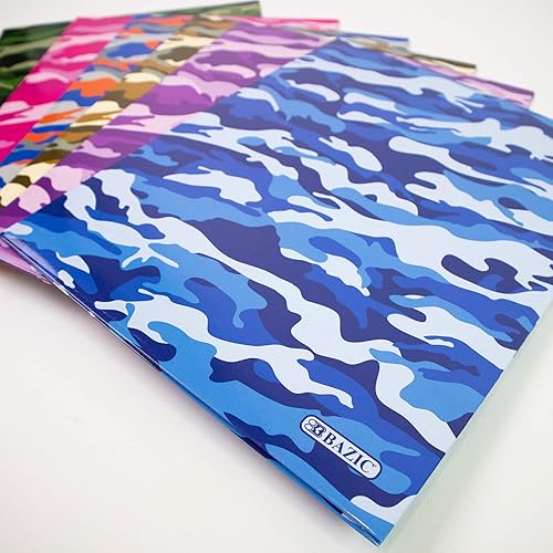 Miniatura 4 de BAZIC - Carpeta de papel de 2 bolsillos, portafolio de camuflaje, soporte de carpetas de tamaño carta para oficina y negocios, organizador de
