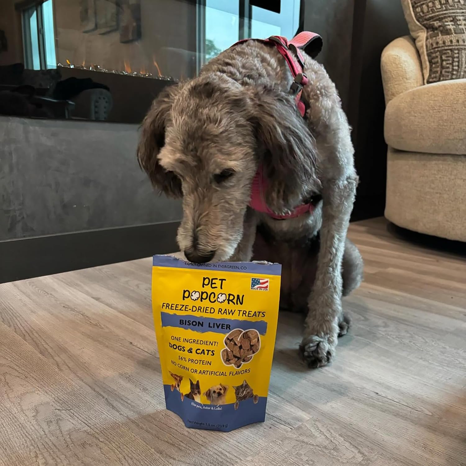 Freeze-Dried Raw Treats - Bison Liver - 2.5oz Bag, Dog & Cat Snacks, Single Ingredient, Natural, Pet Food Topper, Protein‑Packed Meat (Pack of 2)