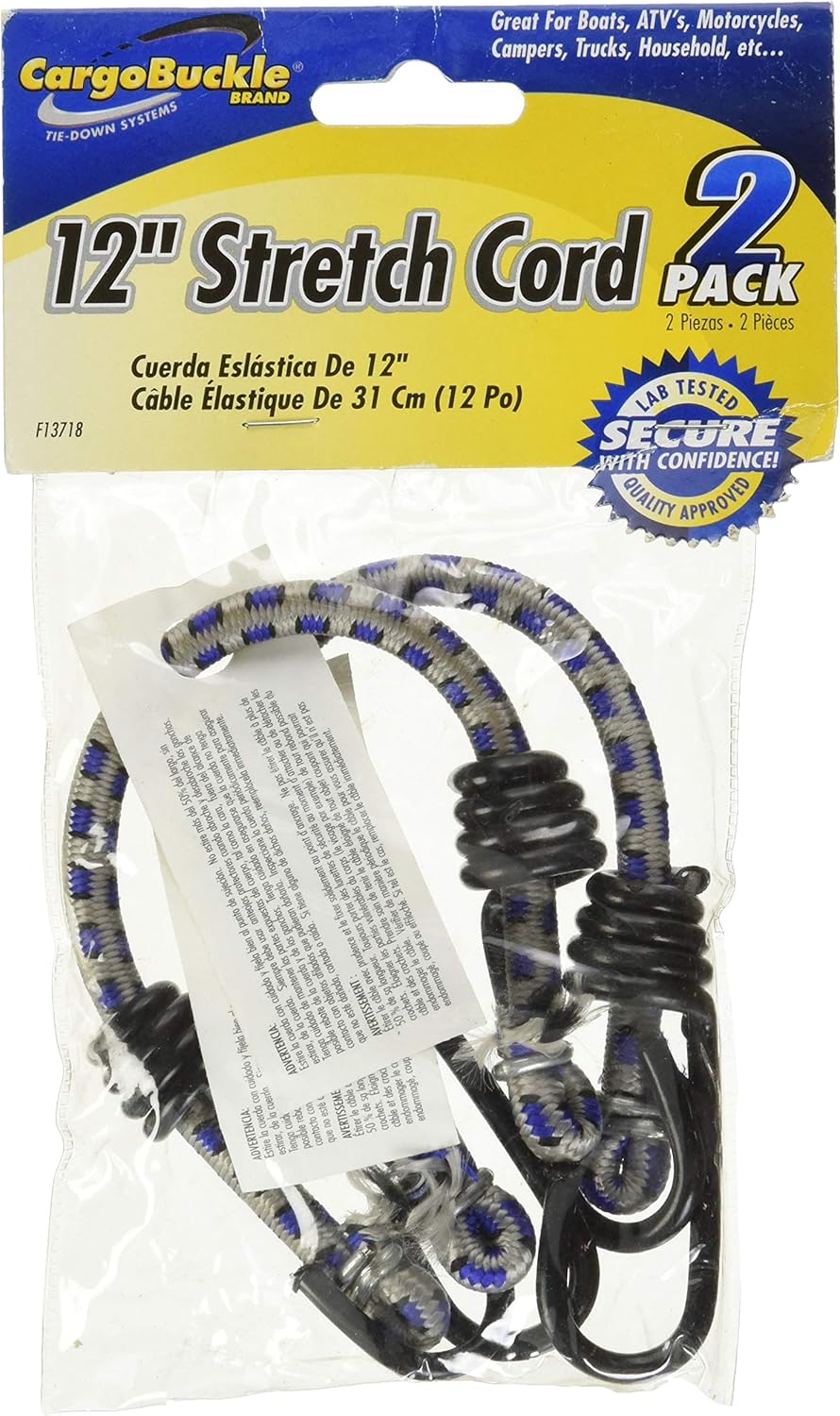 CargoBuckle F13718 Stretch Cord, 2-Pack