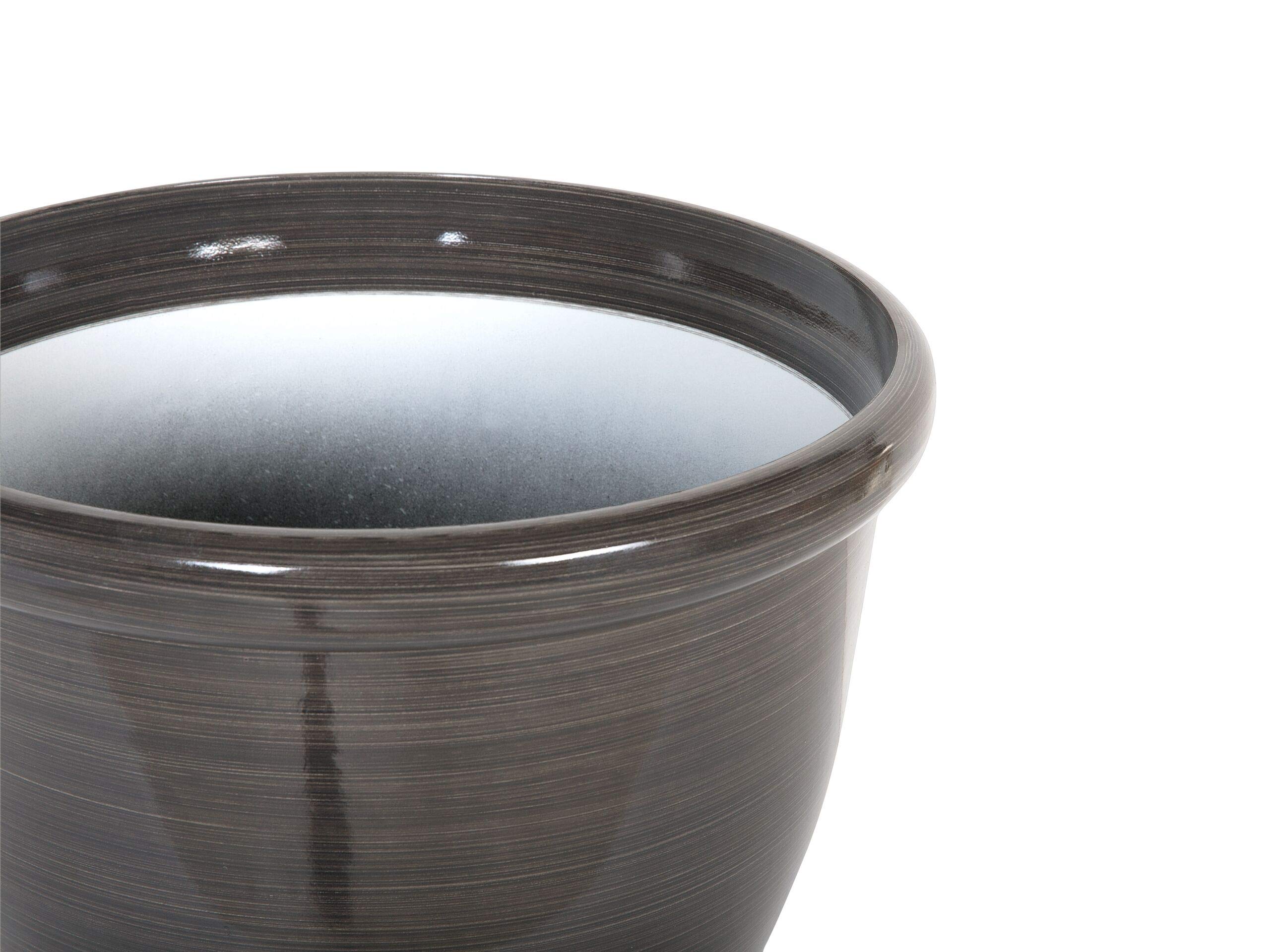 Beliani Grand Cache-Pot Rond Marron, Diamètre 44 cm en Mélange de Fibres au Design Moderne Idéal pour Intérieur et Extérieur