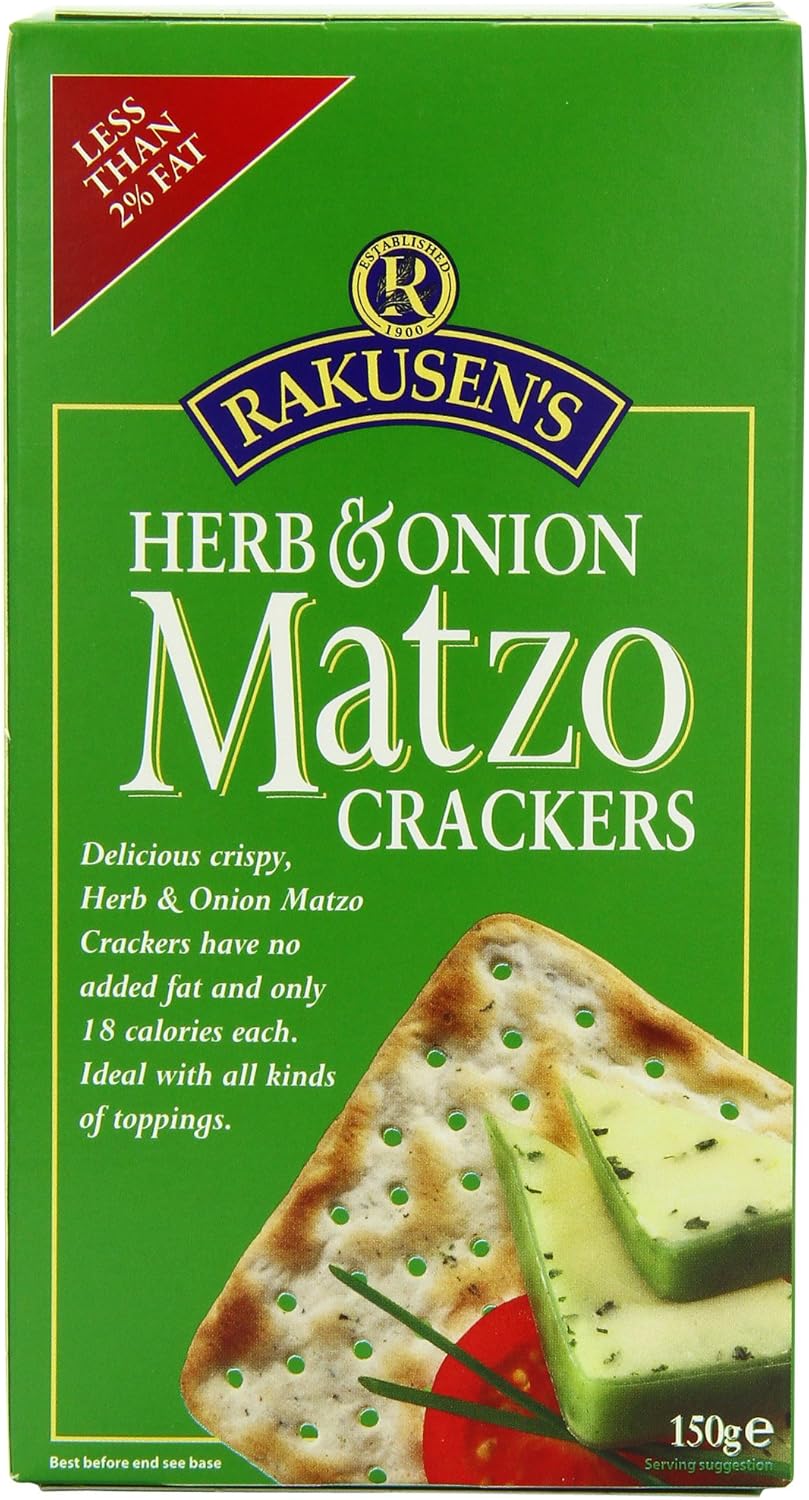 Rakusens Herb and Onion Matzo Crackers 150 g (Pack of 10) Amazon.co