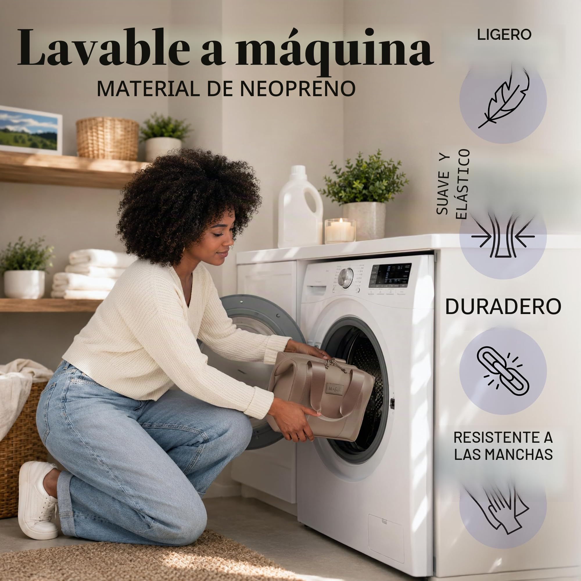 Fit & Fresh Bolsa de almuerzo de neopreno para mujer, bolsa de almuerzo isotérmica para el trabajo, resistente a desgarros y manchas, gran caja de almuerzo para mujer con contenedores y hielo,