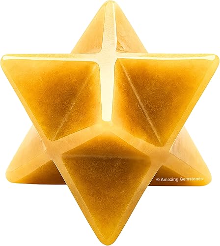 Miniatura 372 de Amazing Gemstone Larvikite Merkaba Crystal – Estrella de Merkaba metafísica de 1 pulgada para meditación – Cristal tetraedro energético y piedras