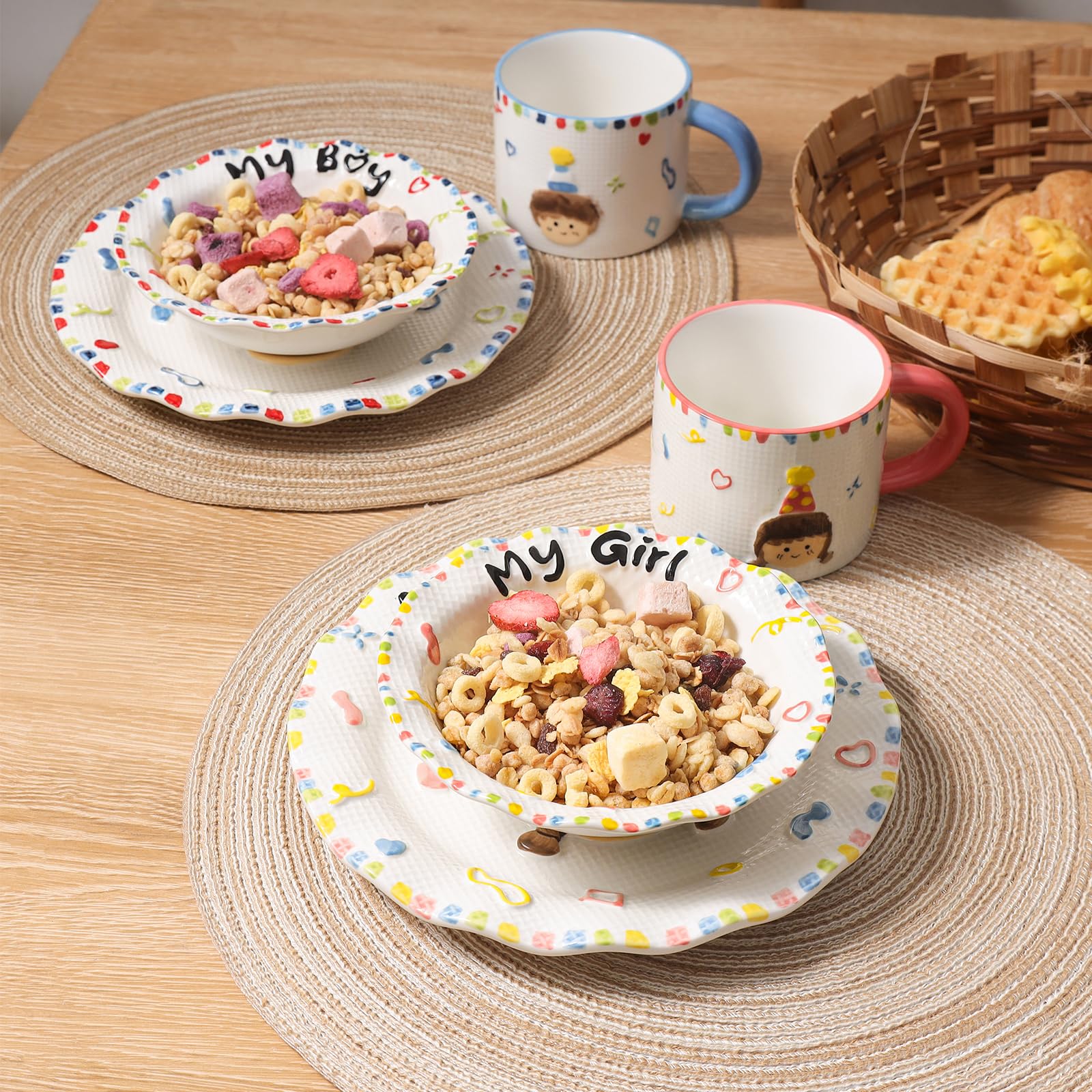 Kids Dinnerware Baby Girl Dinner Set Personalised Melamine Kids
