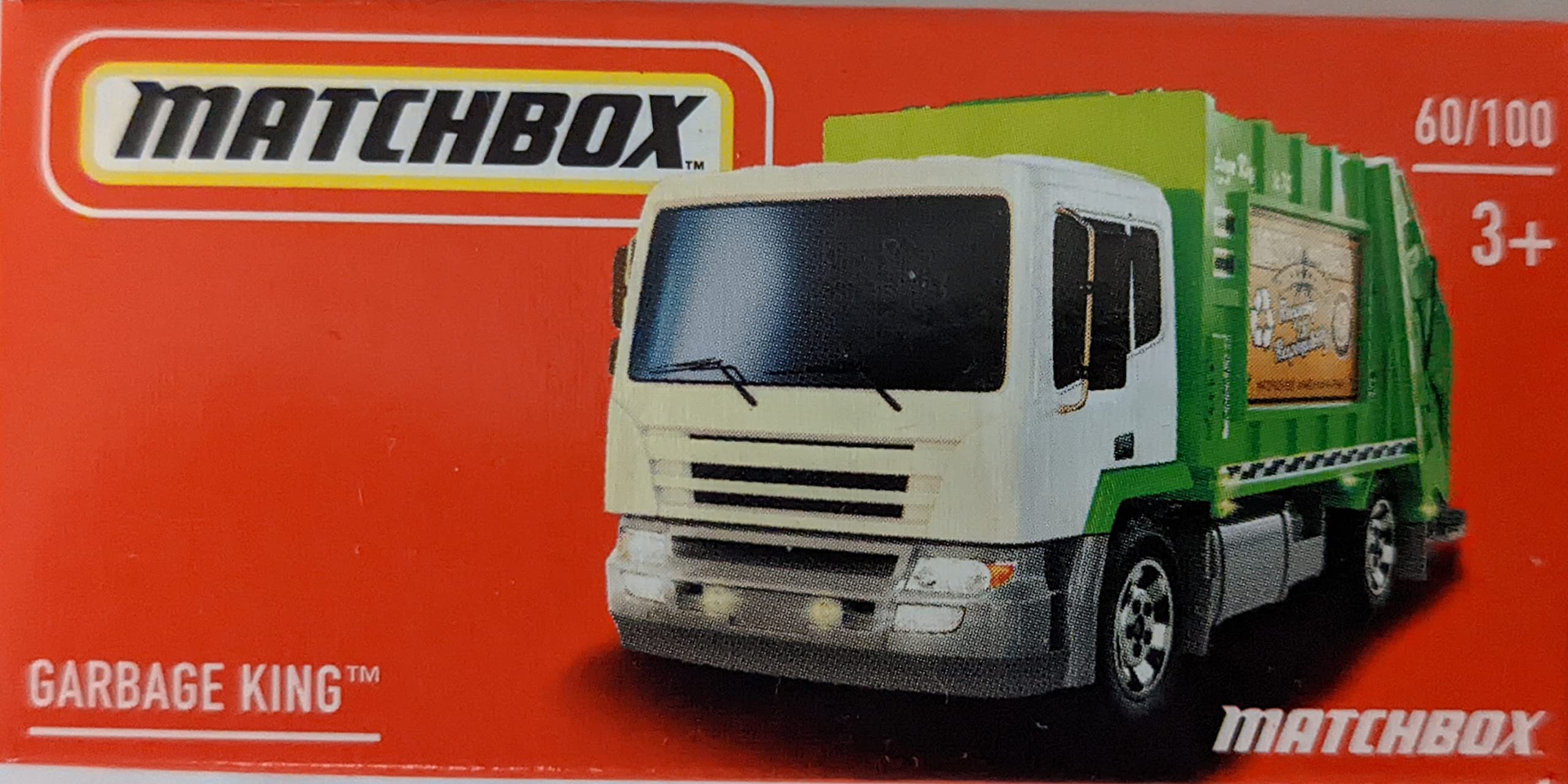 Matchbox Power Grabs Weiß Müllwagen 4/100 HO Scale Kind Lkw-Spielzeug Kinder