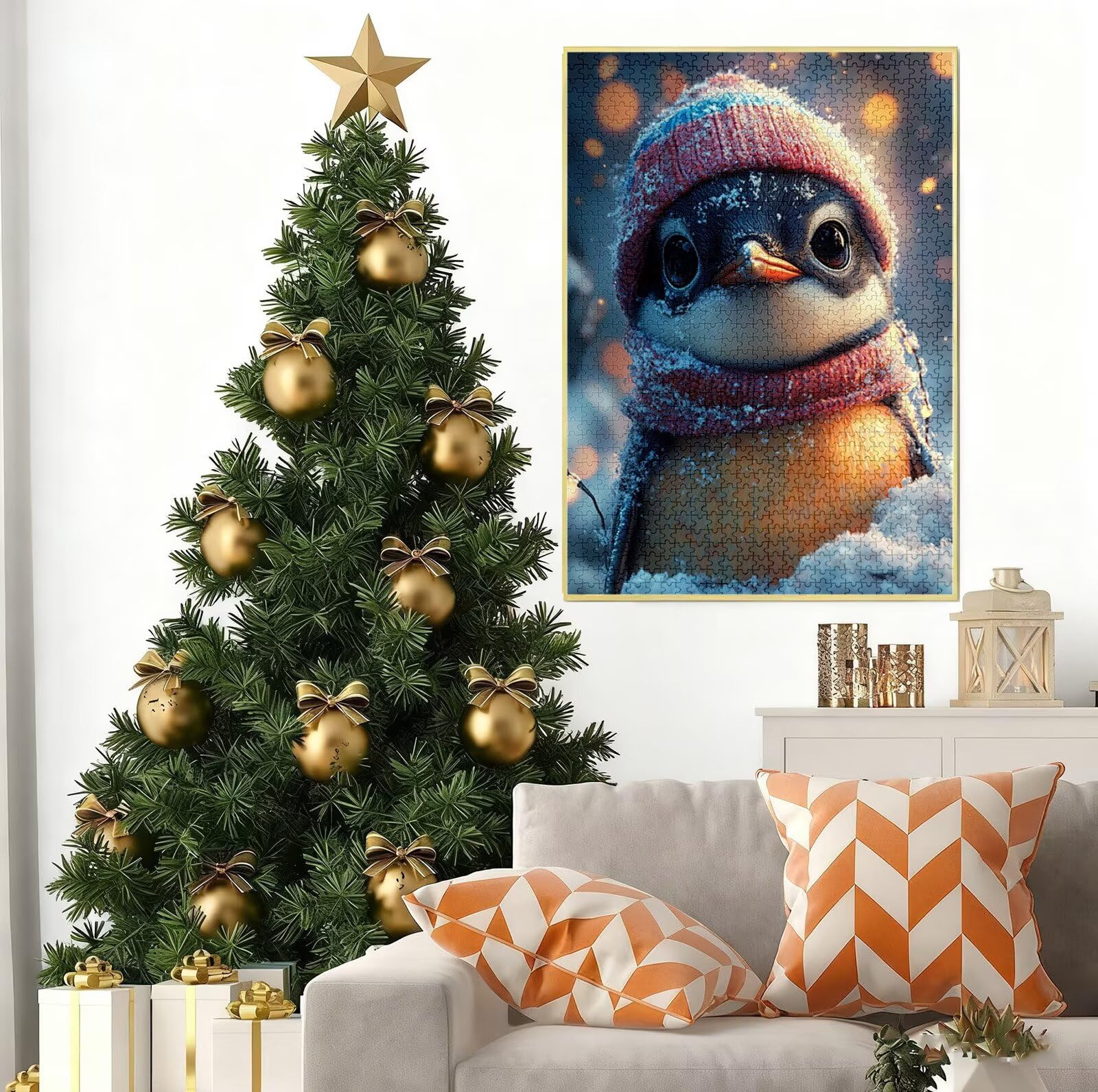 Puzzle 5000 Pezzi per Adulti, Puzzle Carino in Legno per Adulti, Puzzles Pinguino Impegnativi, Giochi Educativo per Famiglie, Rompecapo con Scatola per Decorazioni Casa, Donna Regalo di Natale B-8423