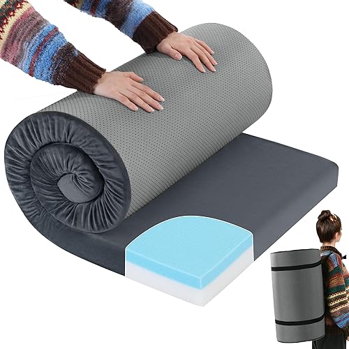 ROYALAY - Colchón de espuma viscoelástica para dormir, colchón plegable y portátil para adultos, cama de campamento para viajes, camión, cama,