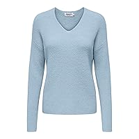 ONLY Onlcamilla - Maglione con Scollo a V L/S Knt Noos, Blu di Cachemire