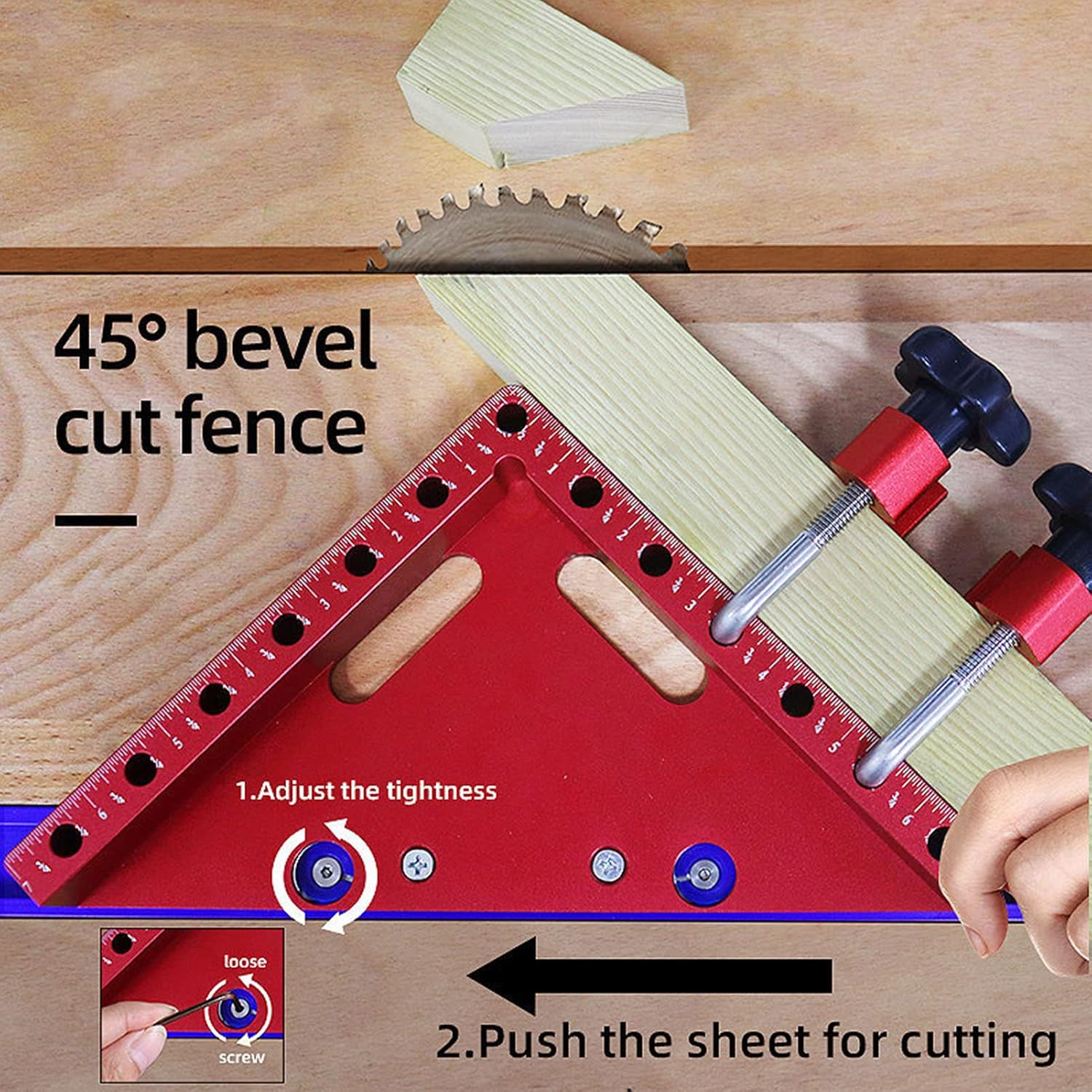 90 Degree Positioning , 45 Degree Aluminum Alloy Right Angle Clamps with Clear Scale, 2 Clamps, Woodworking Carpenter for Picture Frame Box Cabinets Drawers, Corner Clamping Tool