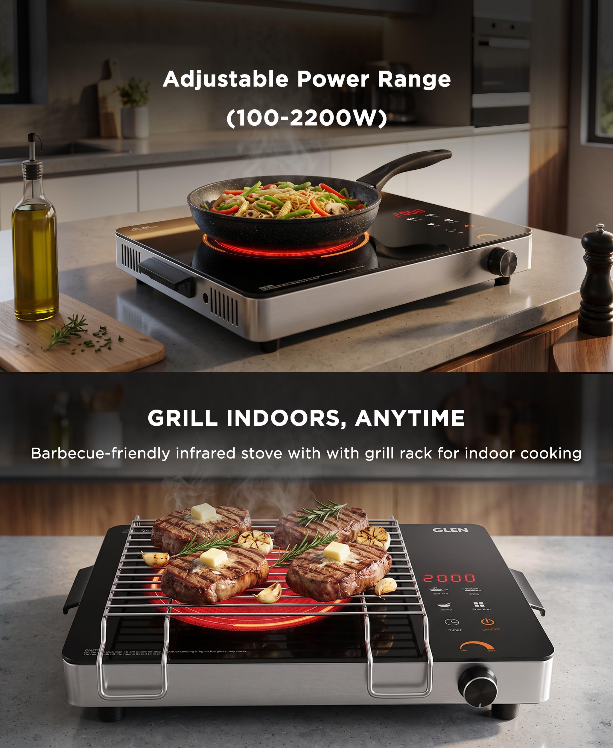 Glen Infrared Cooktop - Touch Sensor & Digital Display -5