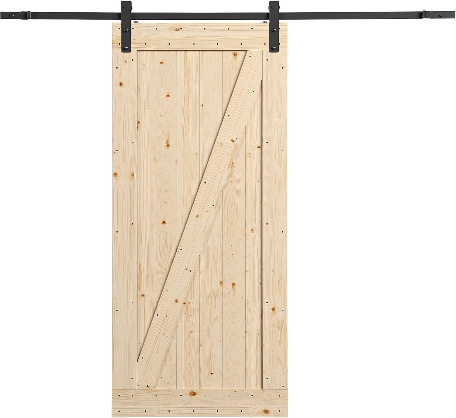 northbeam 36 in. x 84 in. Unfinished Farm Style Sliding Door Kit with Mounting Hardware