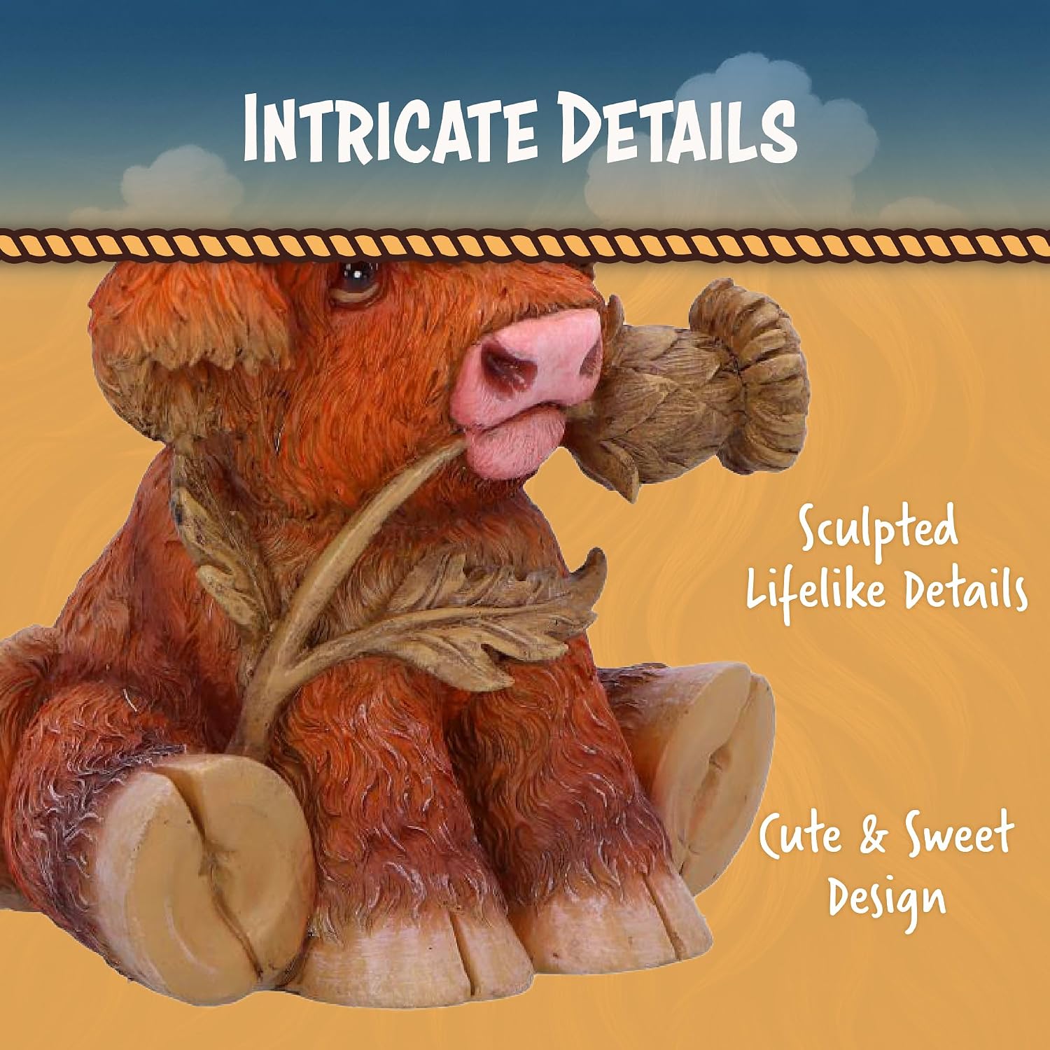 Nemesis Now Highland Thistle Cow Figurine, Brown image 4