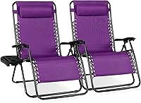 Vista 13 de Best Choice Products - Juego de 2 sillas reclinables y ajustables de malla y acero, sillas con sensación gravedad cero con cojines y bandejas Negro