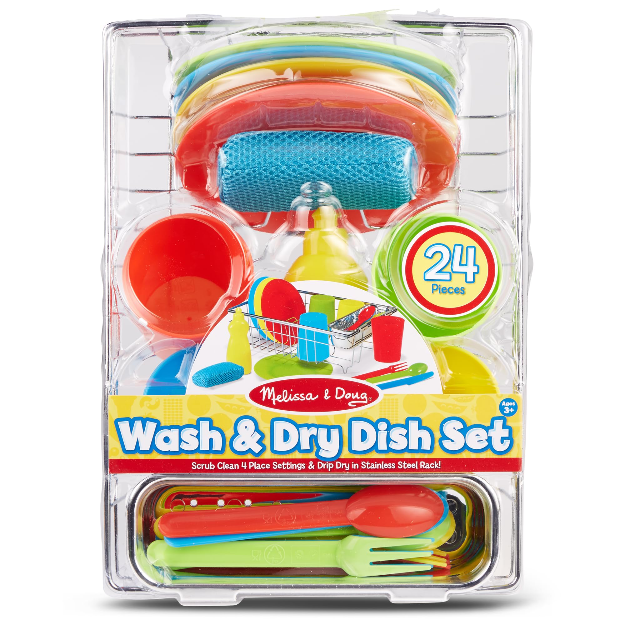 Melissa & Doug Let's Play House! Wash and Dry Dish Set by Unknown