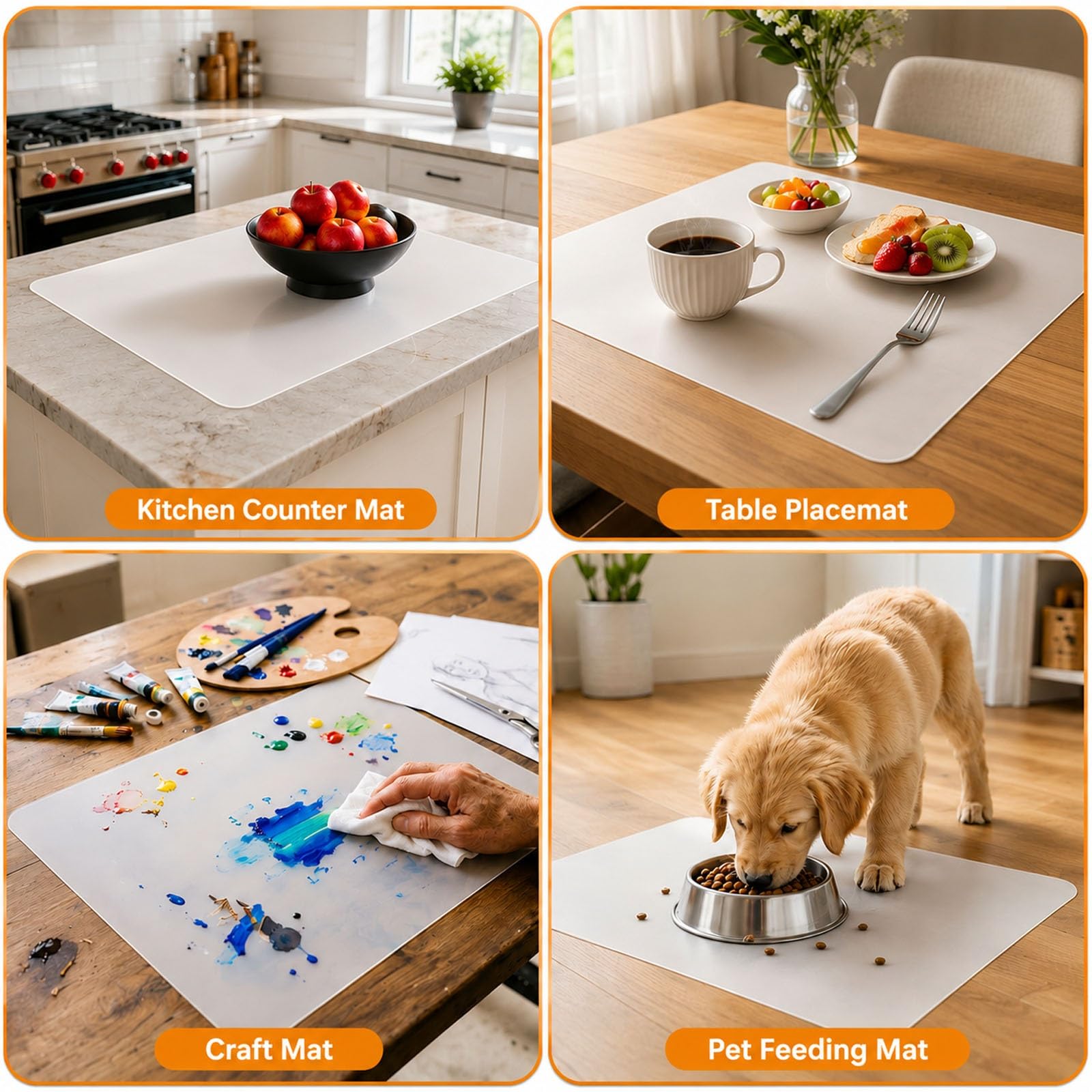 Grand Tapis De Table En Silicone Résistant à La Chaleur Facile à Nettoyer