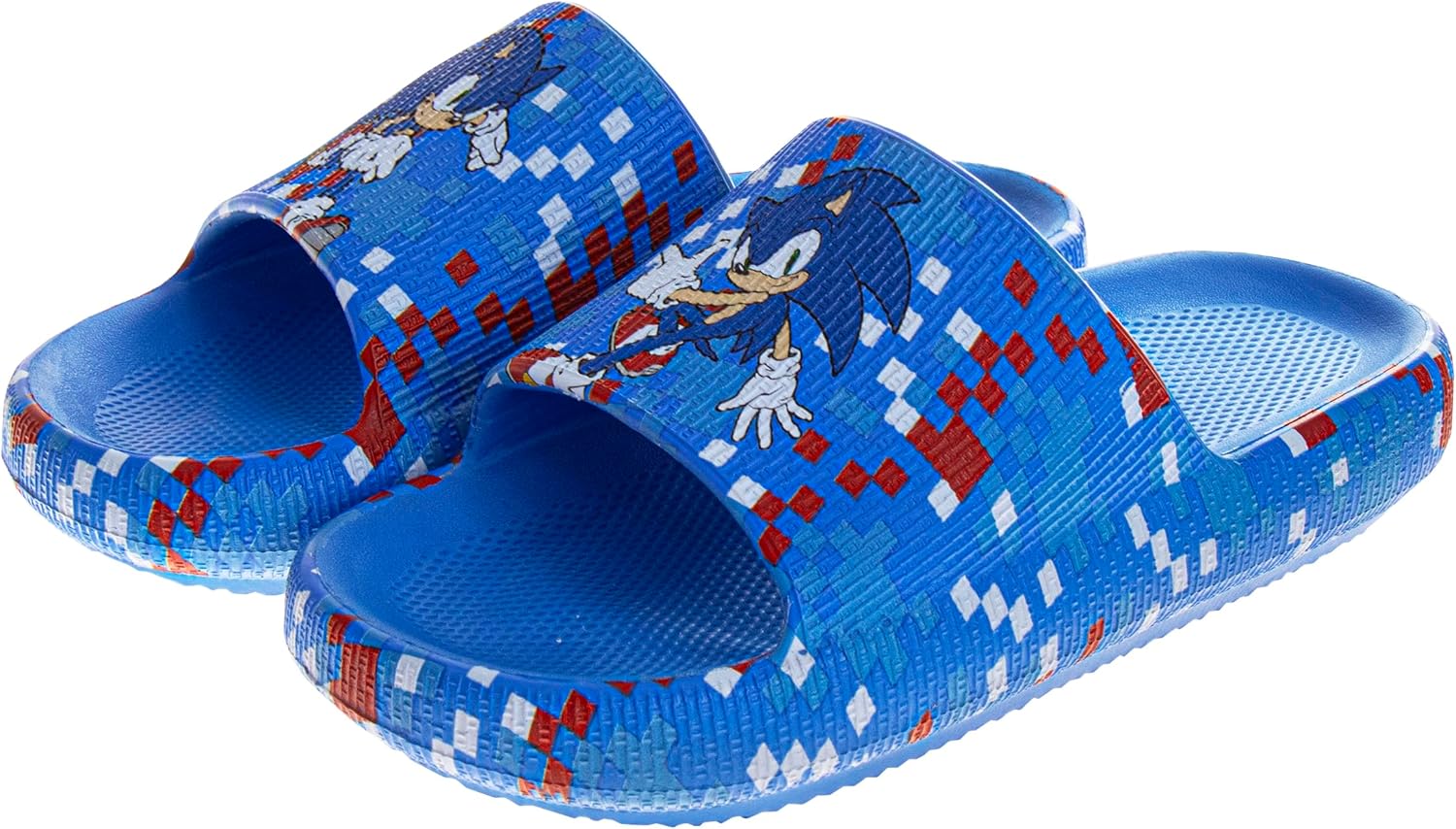 Josmo Kids Sonic Slide Open Toe - Boys Sandals Sonic the Hedgehog SlipOn Slides (sizes: 13 little kid / 1-4 big kid)