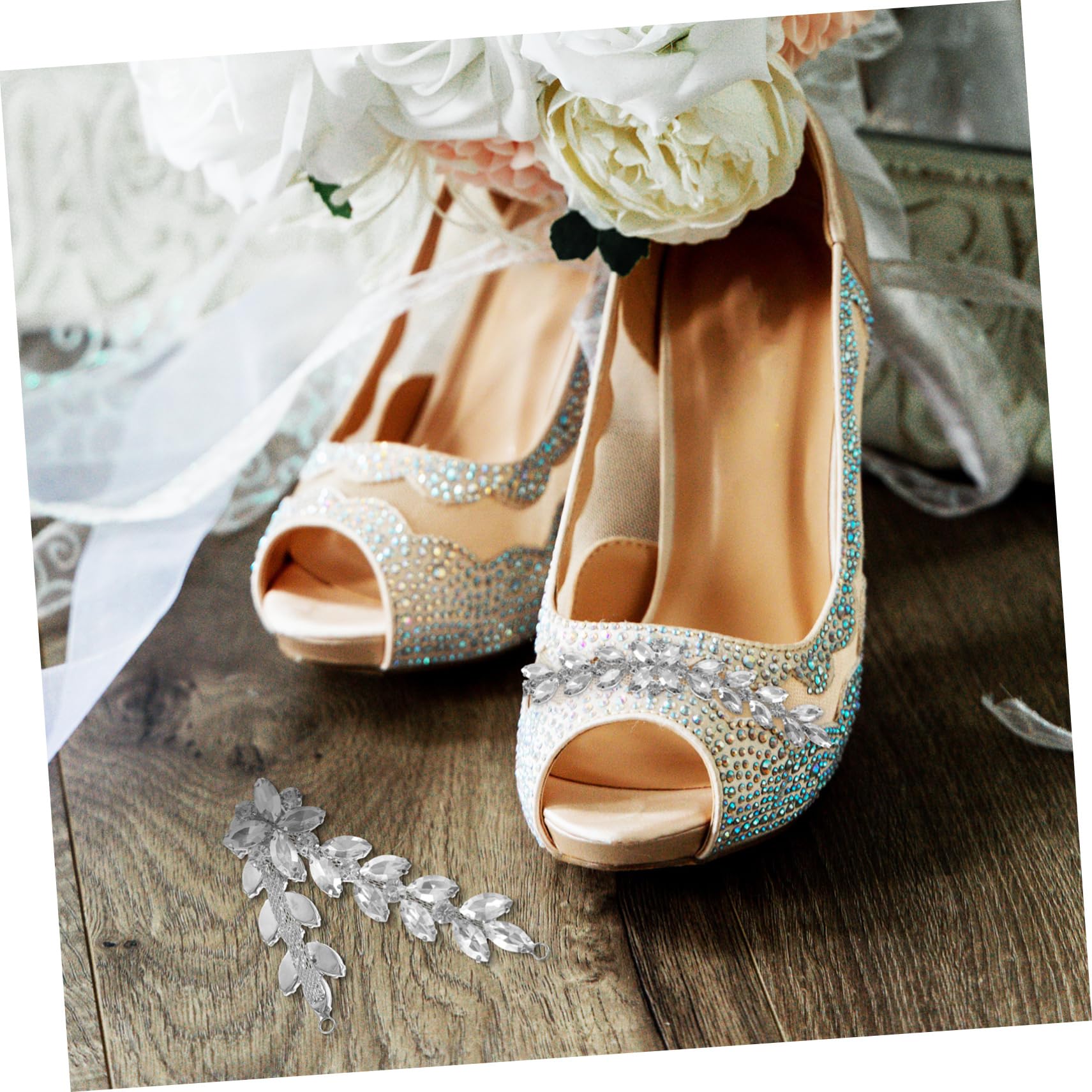 EXCEART 4pezzi Cintura Decorativa Strass Per Matrimonio Applique Con Design Elegante Per Vestiti Scarpe e Accessori Per Sposi e Cerimonie