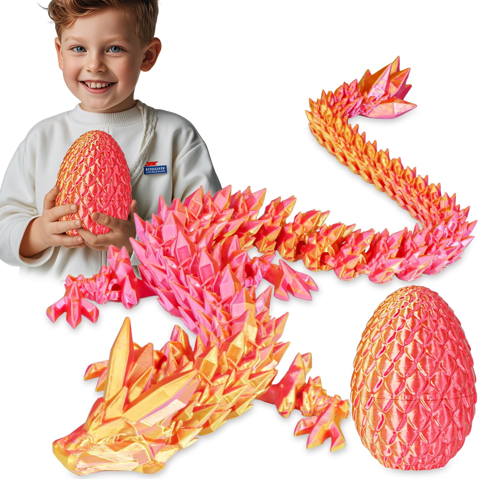 Balkwan Surprise Dragon Egg with Dragon Inside, Gifts for Kids and Adults 3D Printed Fidget Toy, Ideal for Christmas Easter
