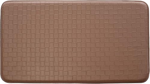Con-Tact Brand Tapete de cocina antifatiga de doble espuma, extra grueso, acolchado, cómodo, 20 x 36 pulgadas, marrón