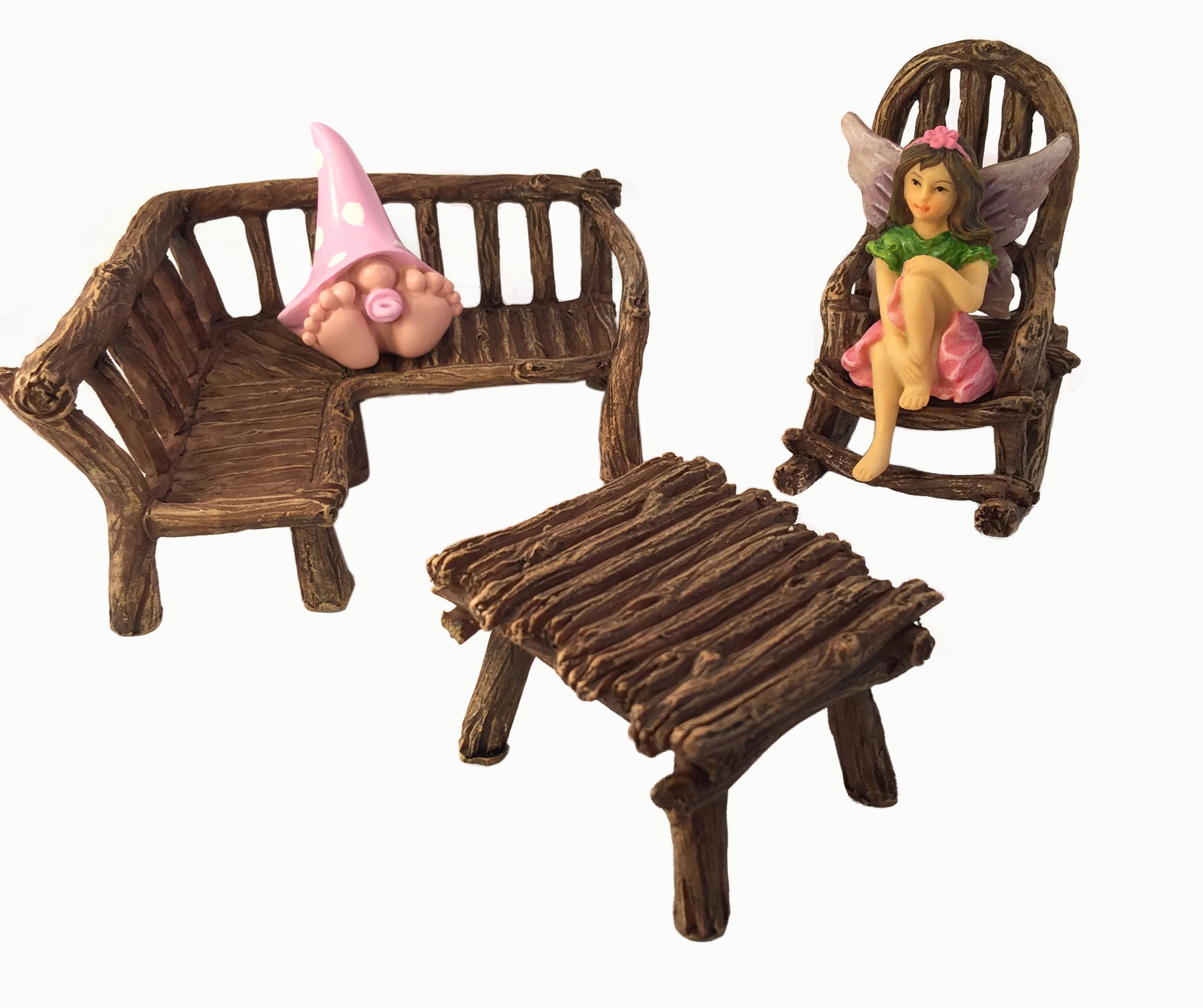 GlitZGlam Musikalische Feenschwestern Set – 7-teilige Miniaturfeen Für Den Feengarten