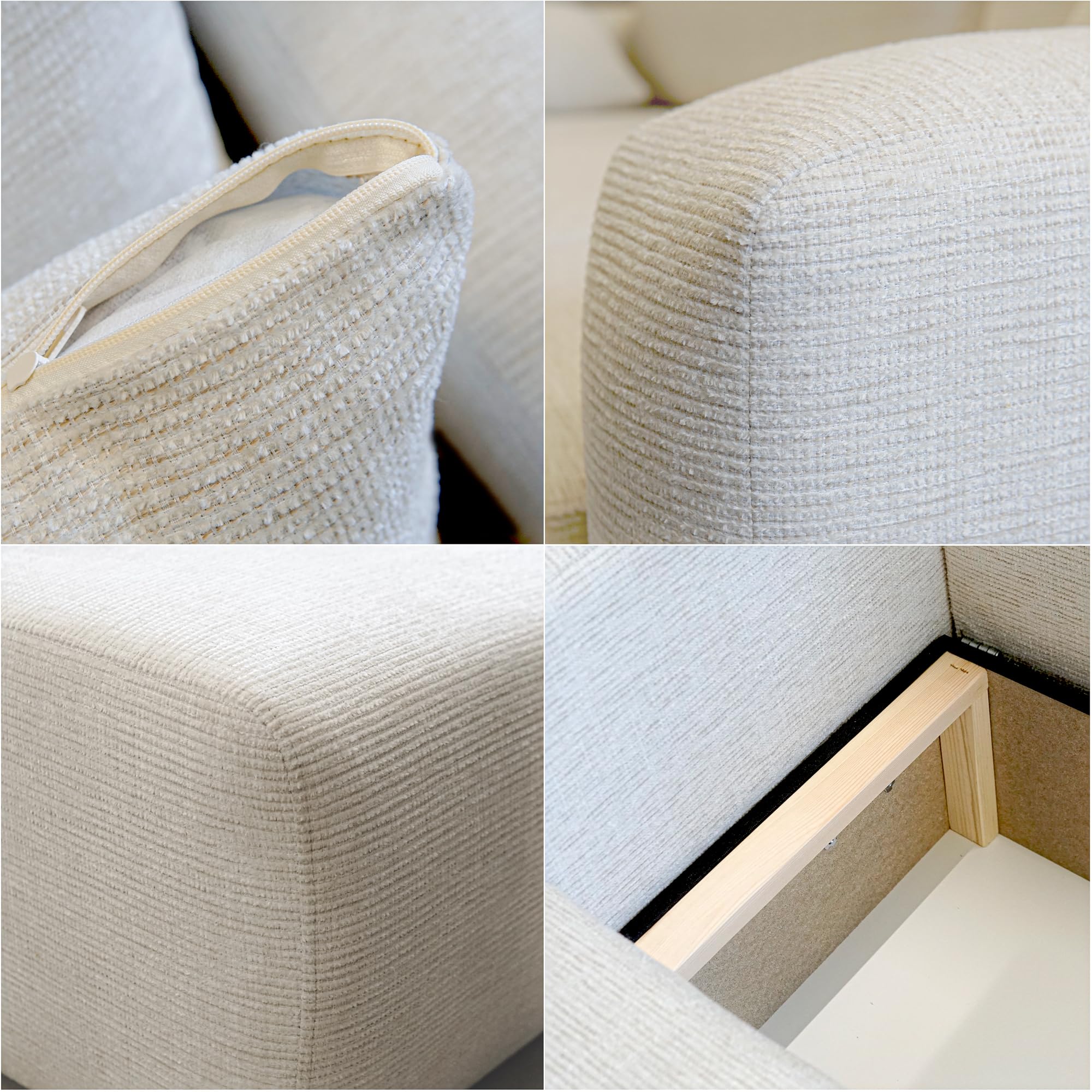 Ecksofa mit Schlaffunktion und Bettkasten 248 x 145 cm Beige | 248 x 145 x 79 cm, Kiefernholz und MDF, Hoher Sitzkomfort, Wohnen und Schlafen, Integrierter Bettkasten