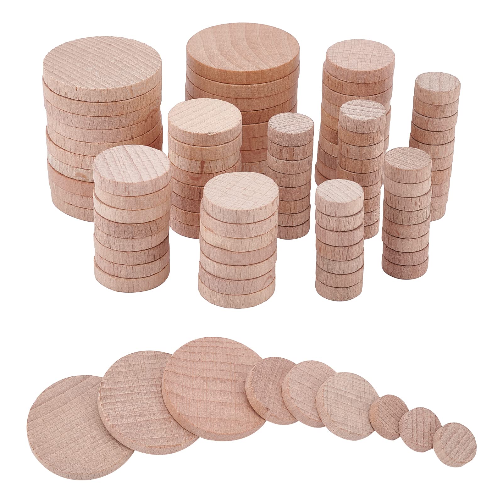 Lot De 100 Disques En Bois - 50 Mm De Diamètre, 5 Mm D’épaisseur - Bois De Peuplier Lisse - Idéal Bricolage, Déco, Peinture